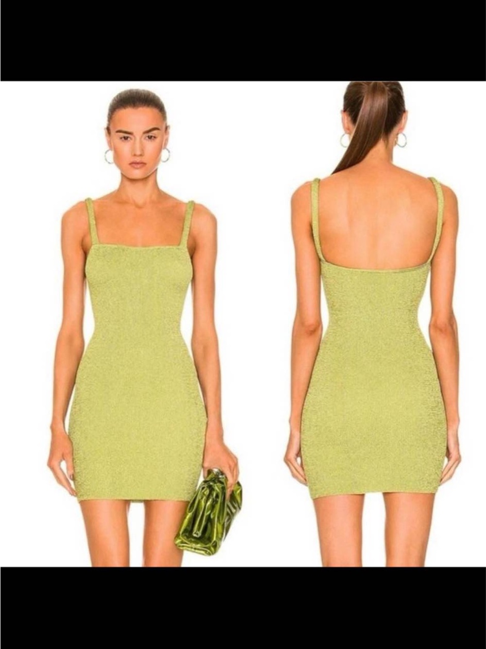 bond-eye Paloma crinkle Lime Green Mini Dress